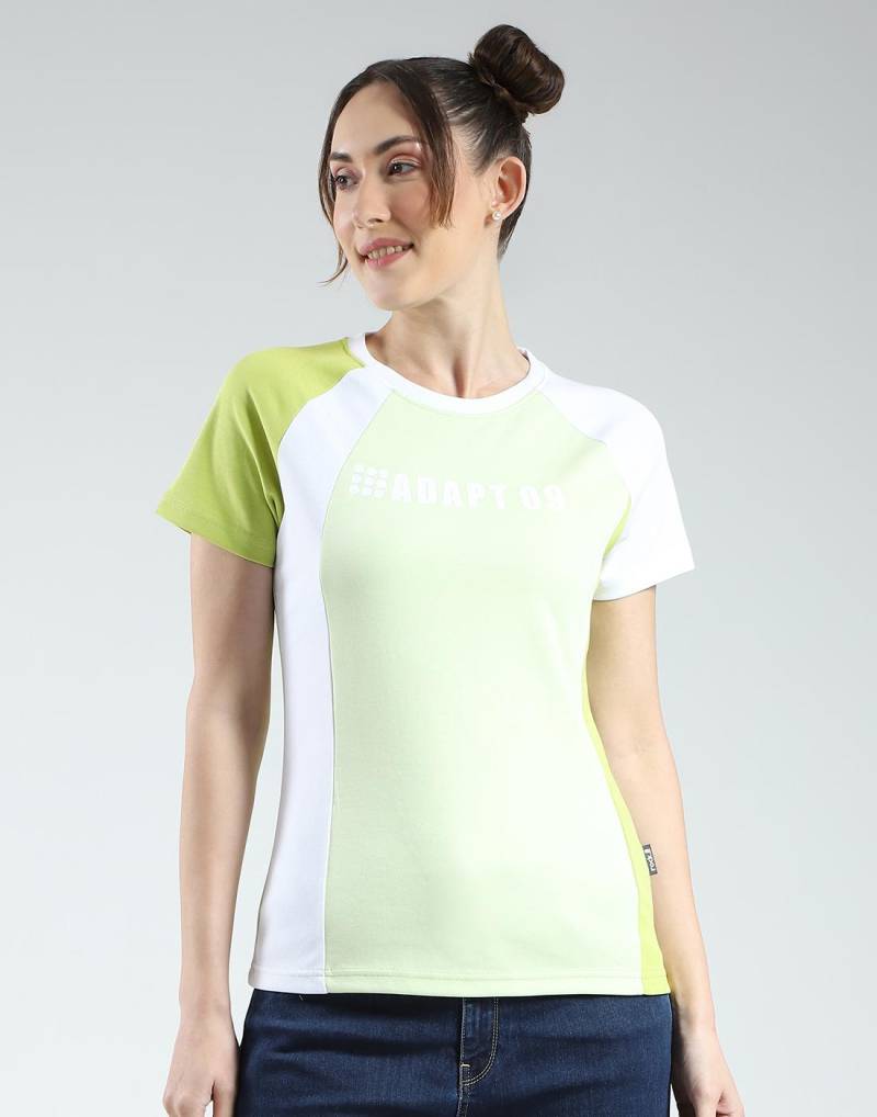 Rock It von House of Monte Carlo Damen Regular Fit Bedrucktes Rundhals-Top L grün von Joom DACH