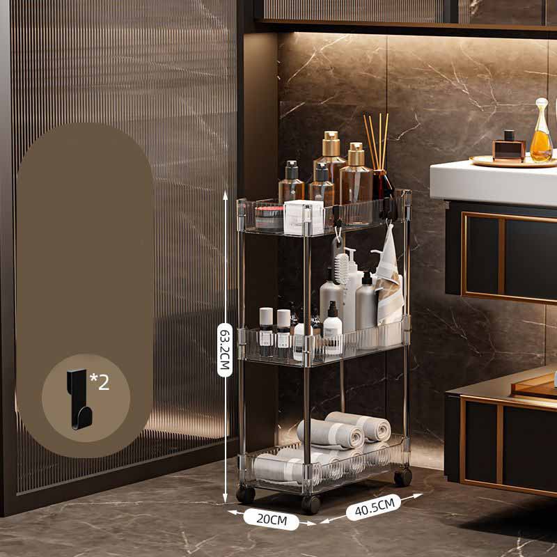 Rollbarer Aufbewahrungswagen, Organizer, Aufbewahrungsorganisator, Müllwagen, Rollregal, Bad-Aufbewahrungsregal, Eck-Aufbewahrungskorb für den mobilen Flur 40.5*20*63.2cm von Joom DACH