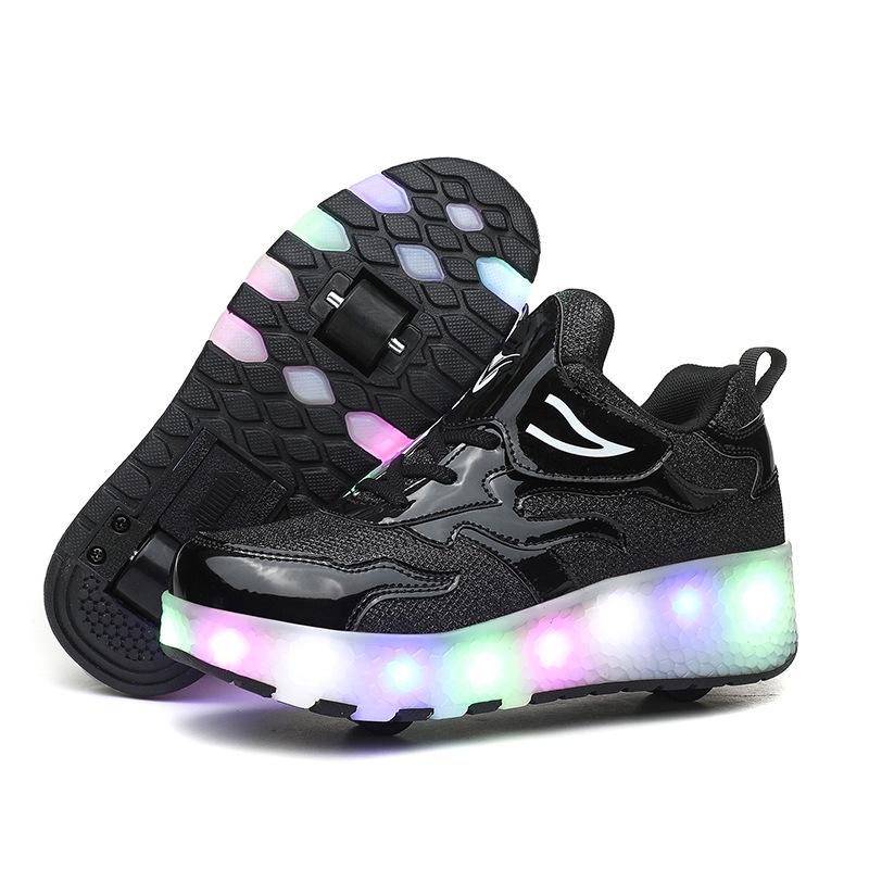 Roller Turnschuhe Räder Kinder Kinder Mädchen Jungen Babys Geschenk Mode Sport Casual Led Licht Blinkende Laufende Skate Schuhe 33 von Joom DACH