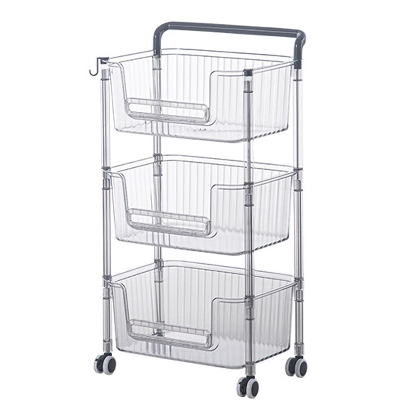 Rolling Storage Cart Stabile Stilvolle Multifunktionale Robuste Mobile Storage Organizer Trolley für 3 Tier von Joom DACH