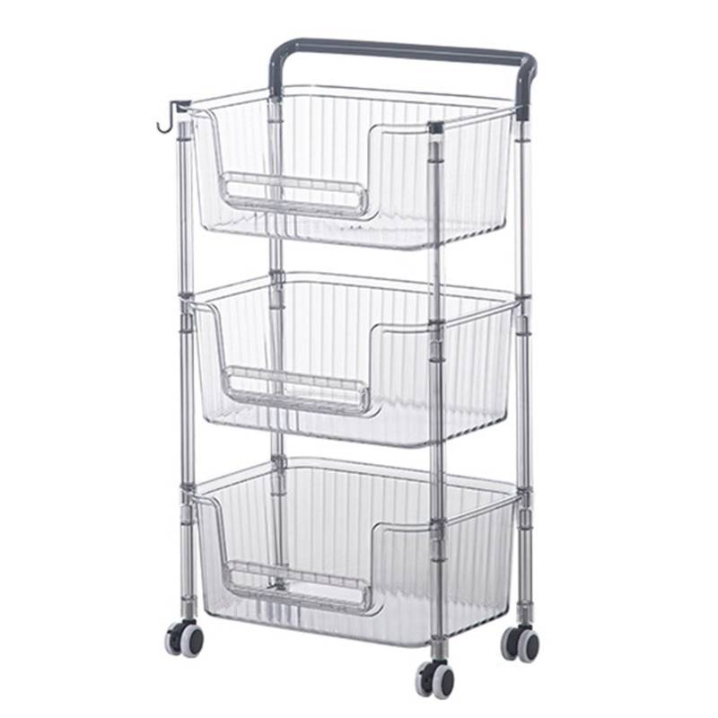 Rolling Storage Cart Stabile Stilvolle Multifunktionale Robuste Mobile Storage Organizer Trolley für 3 Tier von Joom DACH