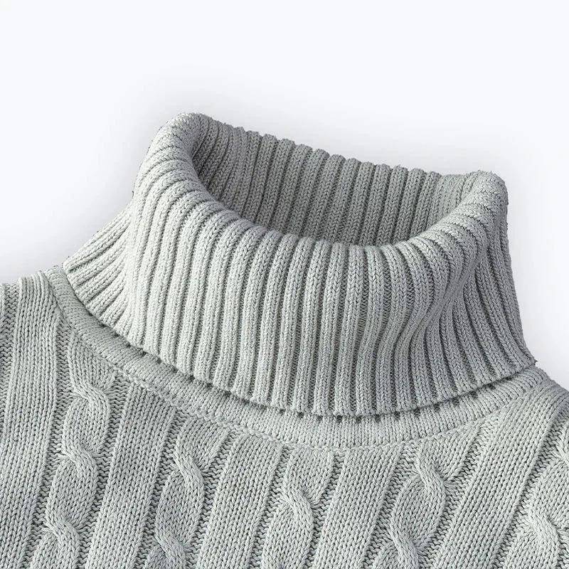 Rollkragen-Strickpullover für Herren im Slim Fit – Kollektion Herbst/Winter 2023 L 50-55KG licht grau von Joom DACH
