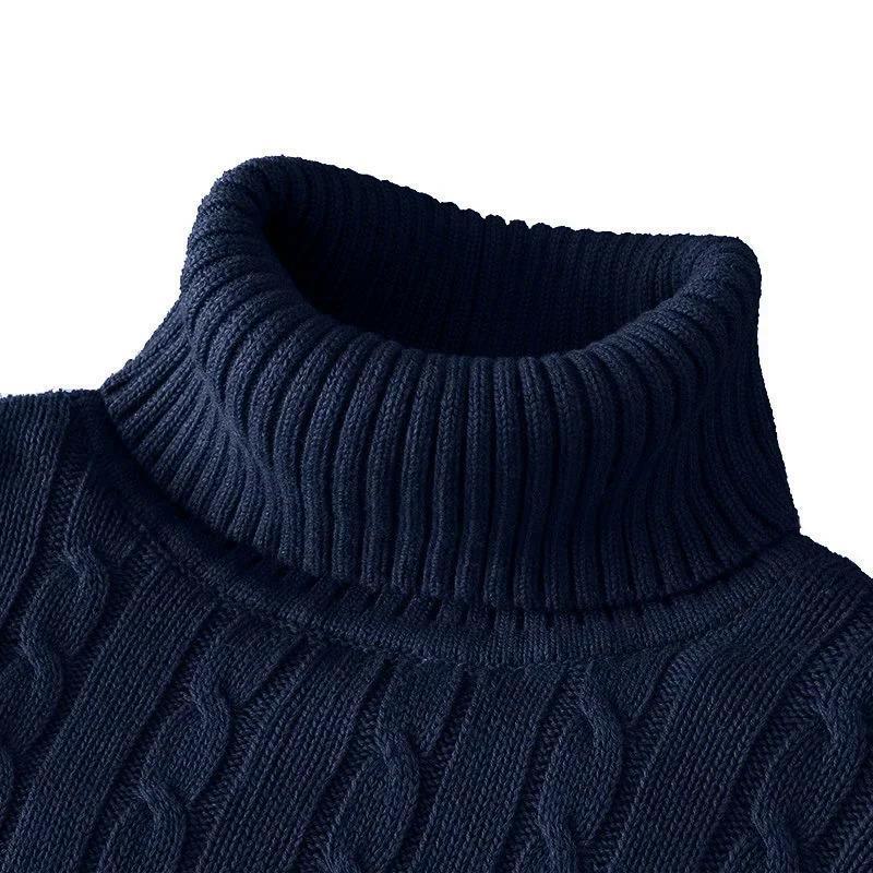 Rollkragen-Strickpullover für Herren im Slim Fit – Kollektion Herbst/Winter 2023 L 50-55KG dunkelblau von Joom DACH