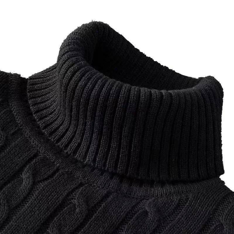 Rollkragen-Strickpullover für Herren im Slim Fit – Kollektion Herbst/Winter 2023 XL 55-60KG schwarz von Joom DACH