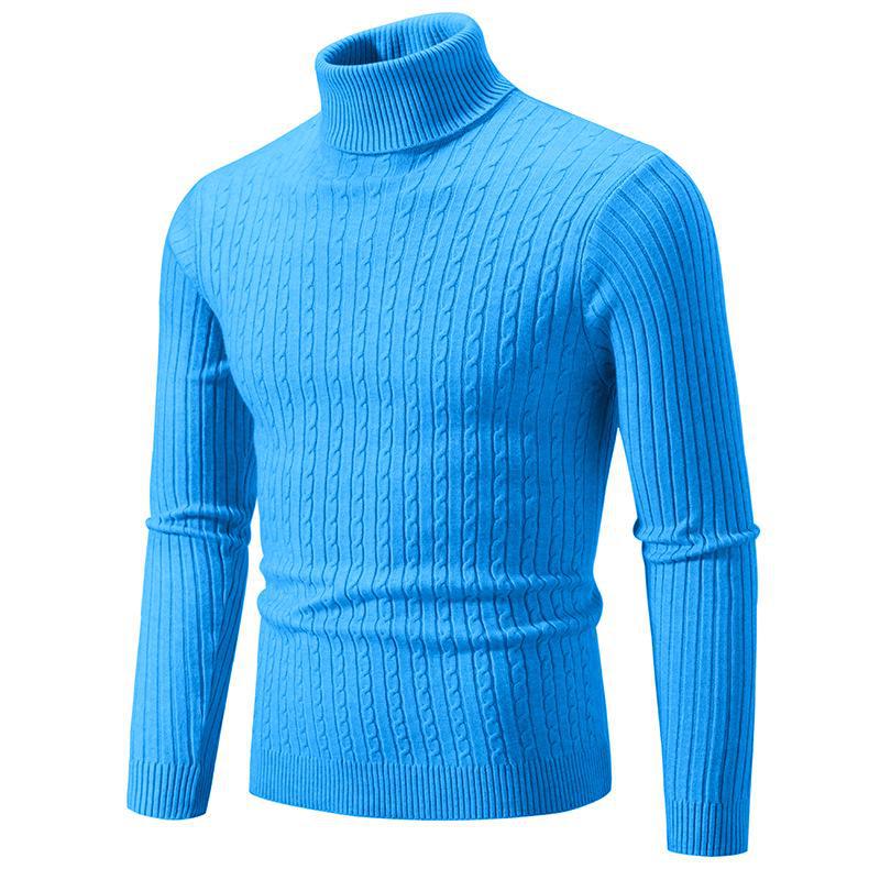 Rollkragen-Strickpullover für Herren im Slim Fit – Kollektion Herbst/Winter 2023 XXL 60-70KG himmelblaue von Joom DACH