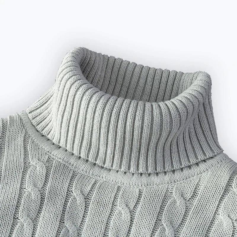 Rollkragen-Strickpullover für Herren im Slim Fit – Kollektion Herbst/Winter 2023 XXXL 70-80KG licht grau von Joom DACH