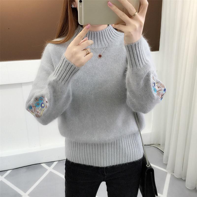 Rollkragenpullover Frauen Pullover Hohe Elastizität Gestrickte Dünne Jumper Herbst Winter Weibliche Pullover XXL von Joom DACH