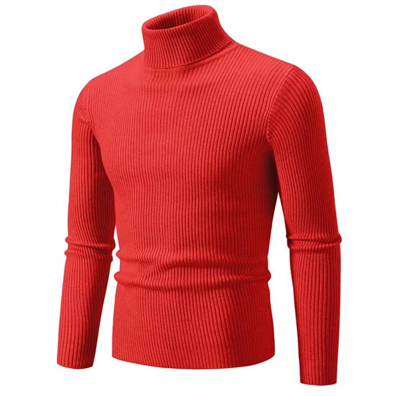 Rollkragenpullover für Herren, Rollkragenpullover, Zopfmuster, warm, lässig, für den Winter XL rot von Joom DACH