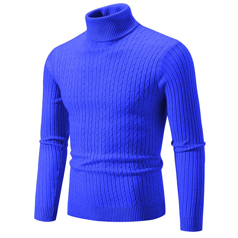 Rollkragenpullover für Herren, einfarbig, hoher Kragen, Strickpullover, lässig, elastisch, Sweatware für Herren, Herbst/Winter XL von Joom DACH