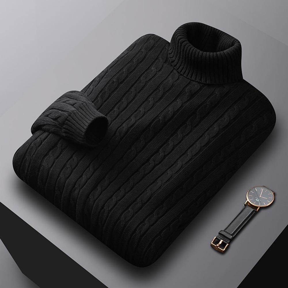 Rollkragenpullover für Herren, einfarbig, hoher Kragen, Strickpullover, lässig, elastisch, Sweatware für Herren, Herbst/Winter XXL von Joom DACH