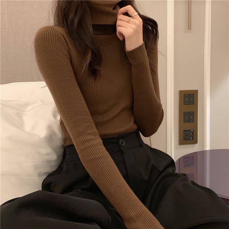 Rollkragenpullover im koreanischen Stil: Schlank, Vielseitig, Winterbekleidung für Damen One Size von Joom DACH