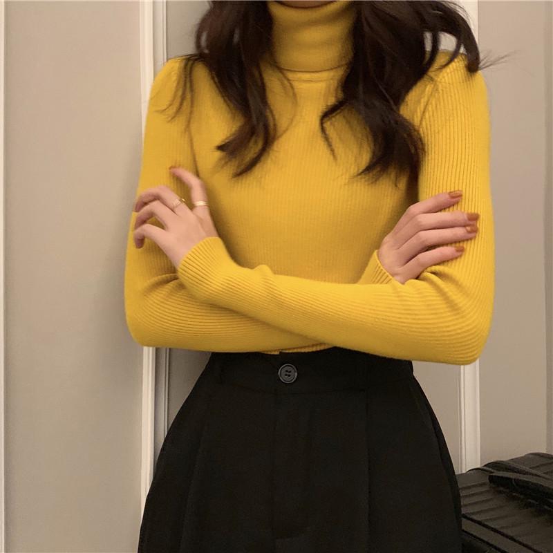 Rollkragenpullover im koreanischen Stil: Schlank, Vielseitig, Winterbekleidung für Damen One Size von Joom DACH