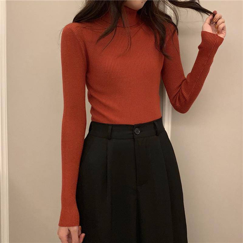 Rollkragenpullover im koreanischen Stil: Schlank, Vielseitig, Winterbekleidung für Damen One Size von Joom DACH