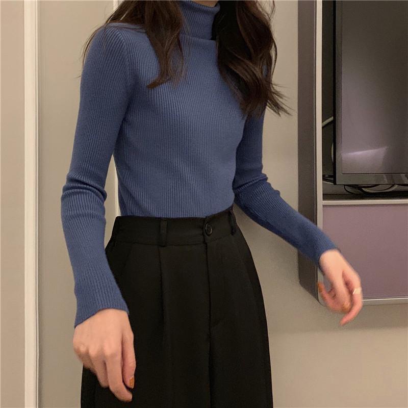 Rollkragenpullover im koreanischen Stil: Schlank, Vielseitig, Winterbekleidung für Damen One Size von Joom DACH