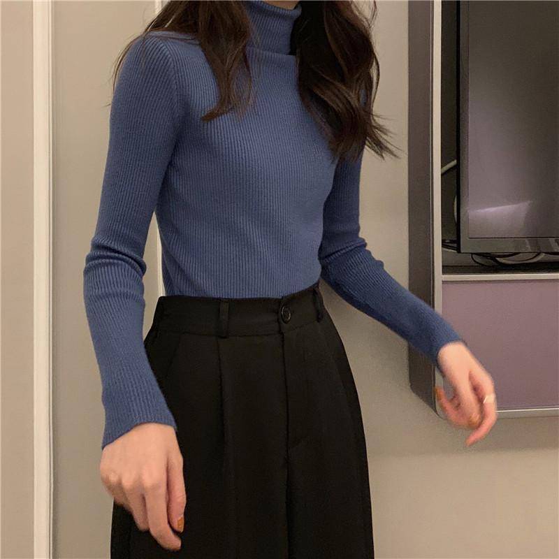 Rollkragenpullover im koreanischen Stil: Schlank, Vielseitig, Winterbekleidung für Damen One Size von Joom DACH