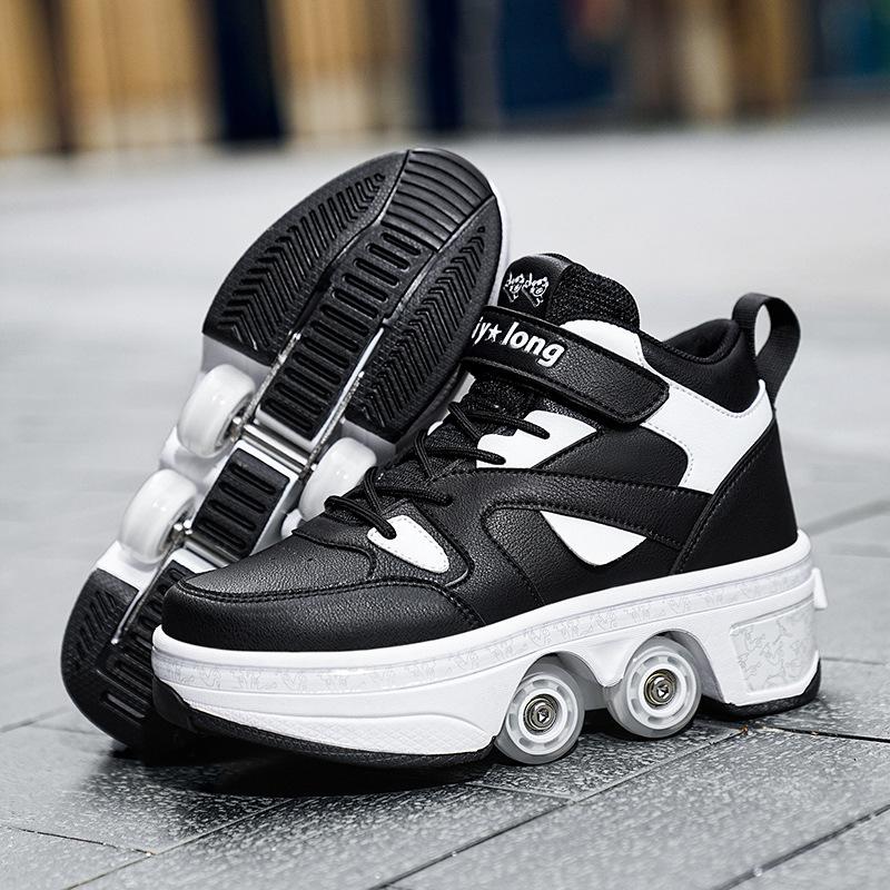 Rollschuhe 6-15 Jahre alt Vierrad-Deformation Kann gehen Kann skaten Skates Mädchen Ausreißerschuhe 43 von Joom DACH