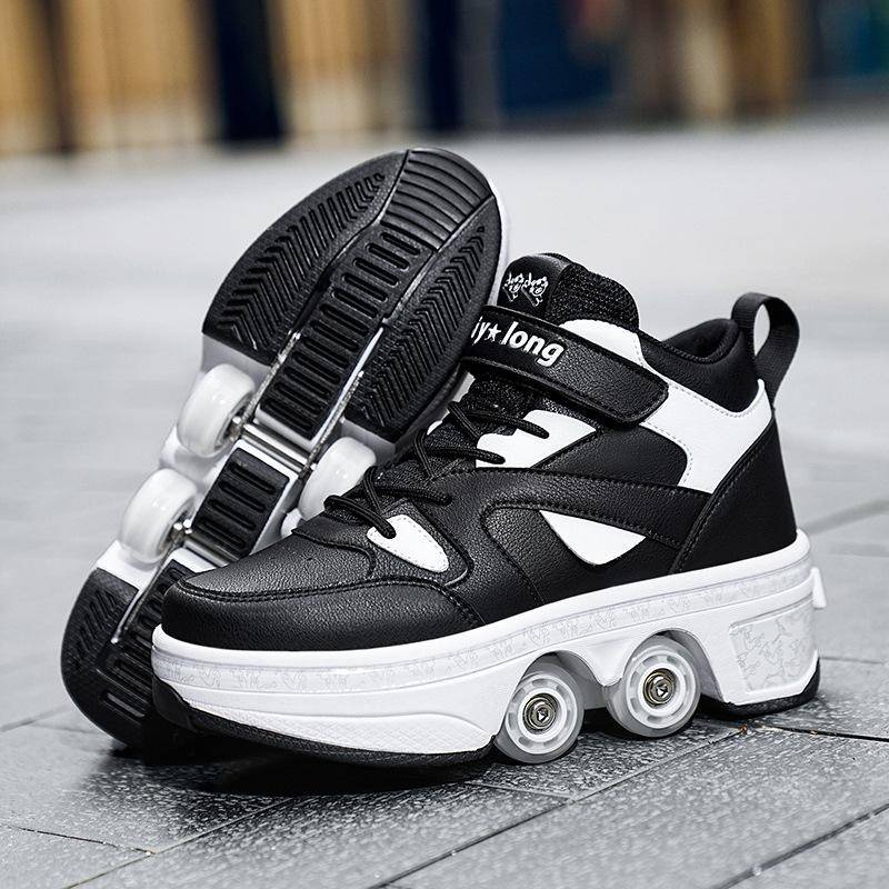 Rollschuhe 6-15 Jahre alt Vierrad-Deformation Kann gehen Kann skaten Skates Mädchen Ausreißerschuhe 43 von Joom DACH