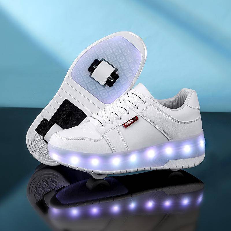 Rollschuhe Kinder Mädchen Doppelrad Automatisches Einziehen Rollschuhe Leuchtende Rollschuhe Deformationsschuhe 40 von Joom DACH