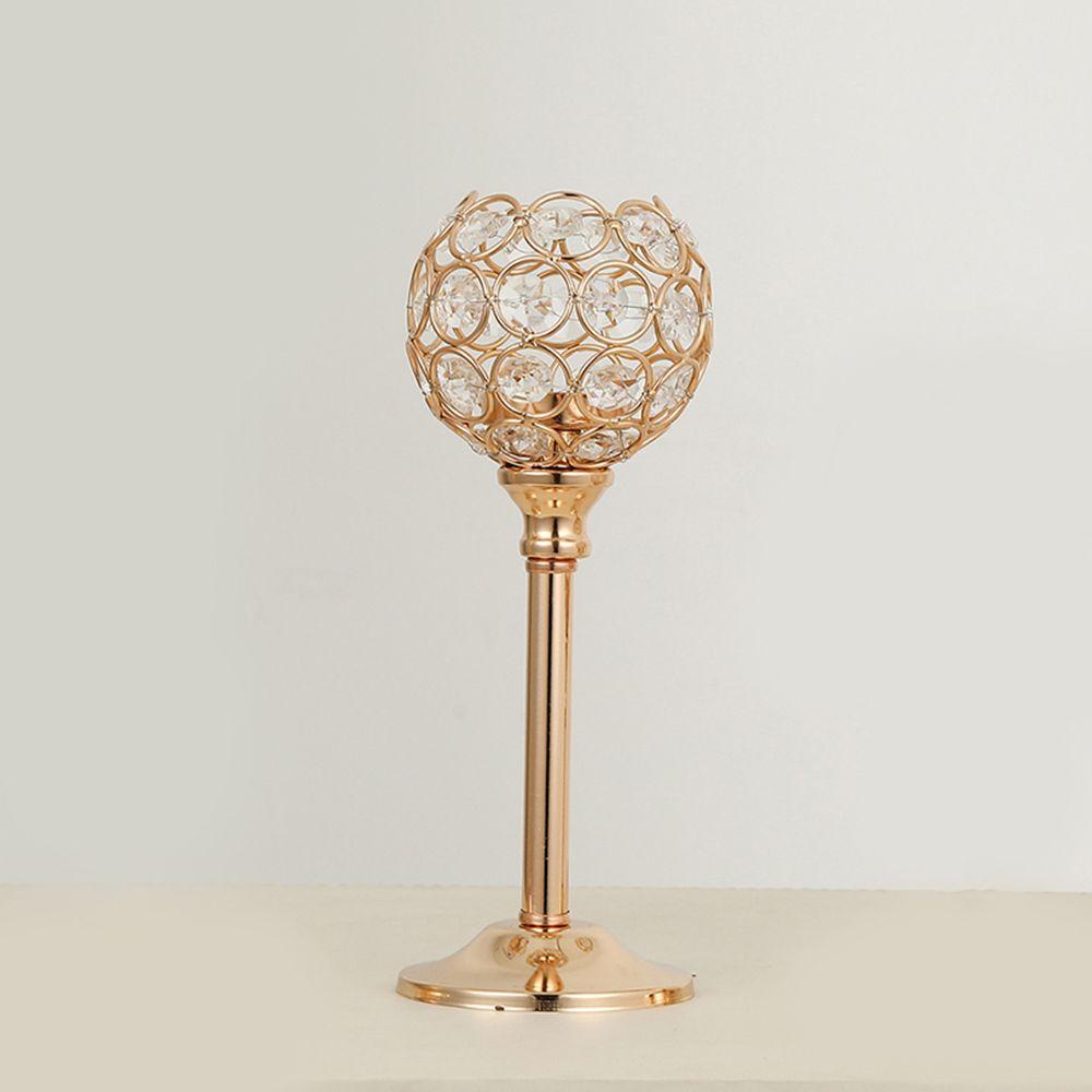 Romantische Dinnerparty-Zubehör Hochzeit Kirche Teelicht Kerzenständer Kerzenhalter Gold Kristallschale 8x22cm von Joom DACH