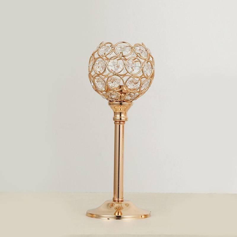 Romantische Dinnerparty-Zubehör Hochzeit Kirche Teelicht Kerzenständer Kerzenhalter Gold Kristallschale 8x22cm von Joom DACH