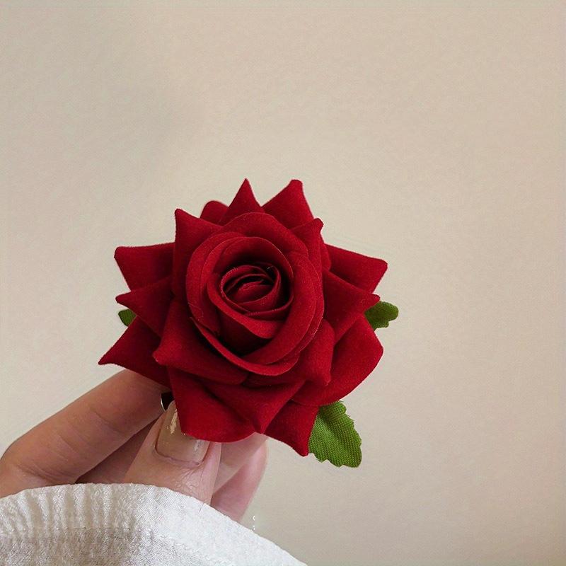 Romantische rote Rose Haarspange Elegant Besonderes Haaraccessoire für Frauen, Perfekt für Valentinstagsgeschenke 1pc von Joom DACH