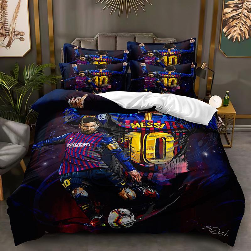 Ronaldo Messi 3D-Druck Fußballstar Bettbezug & Kissenbezug Set 140x200cm von Joom DACH