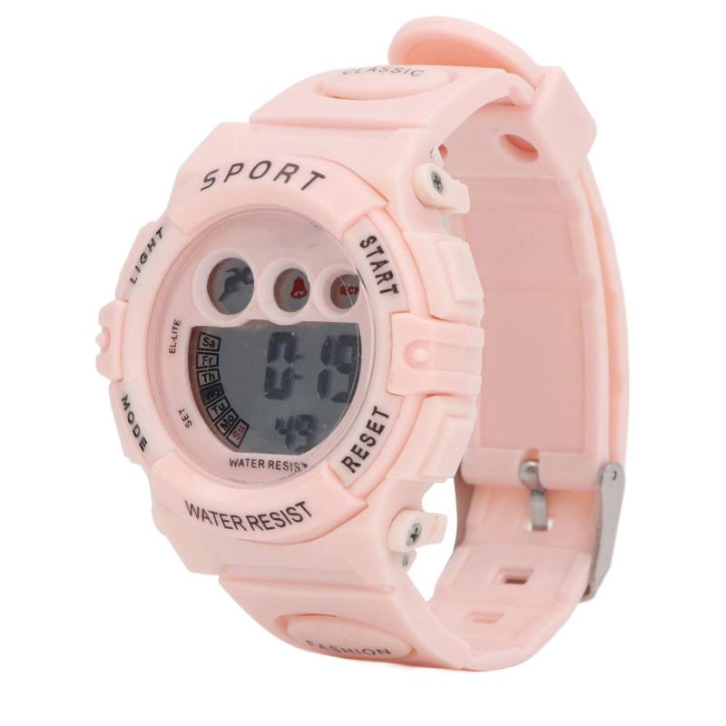 Rosa Digitale Kinderuhr 7 Farben LED 30m wasserdichte Sport-Outdoor-Armbanduhr für Mädchen Jungen Alter von Joom DACH