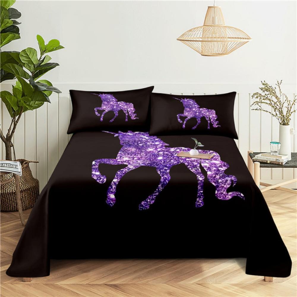 Rosa Einhorn Laken 3D Gedruckt Cartoon Polyester Bettlaken Mit Kissenbezug Kinder Mädchen Kinder Bettwäsche Geschenk 110x230cm 2pcs von Joom DACH