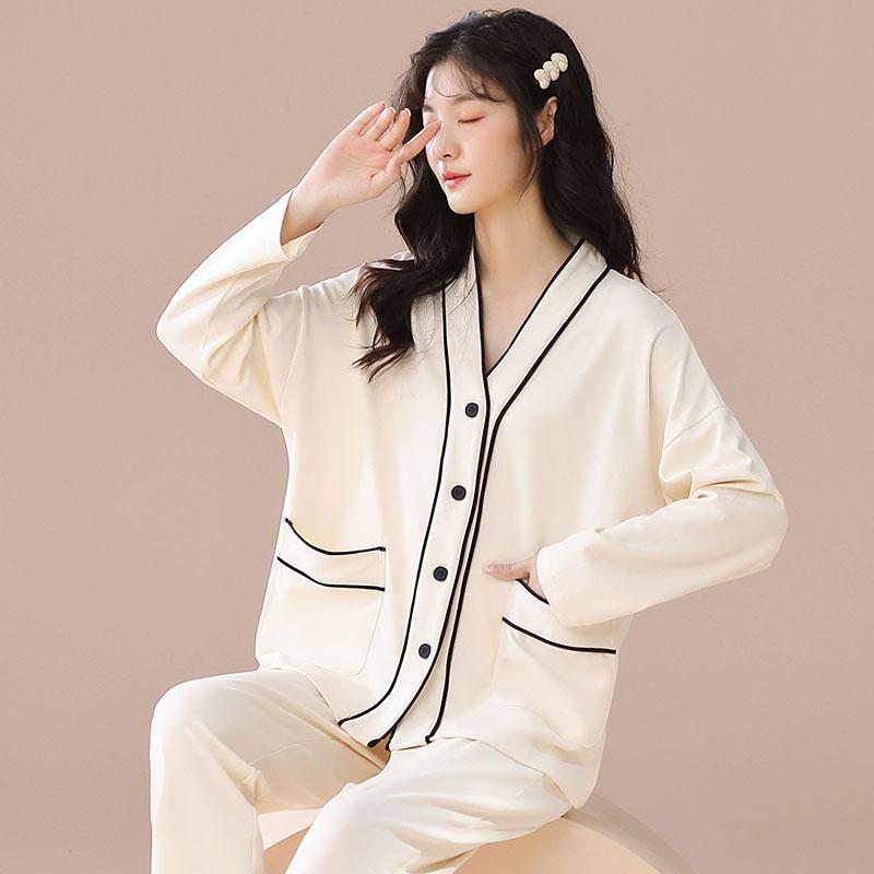 Rosa Erdbeer Pyjama Set Damen Nachtwäsche Langärmlig Lange Hose Herbst Winter Niedlich Pyjamas Mädchen Pijamas Weich Gemütlich Nachthemd 3XL von Joom DACH