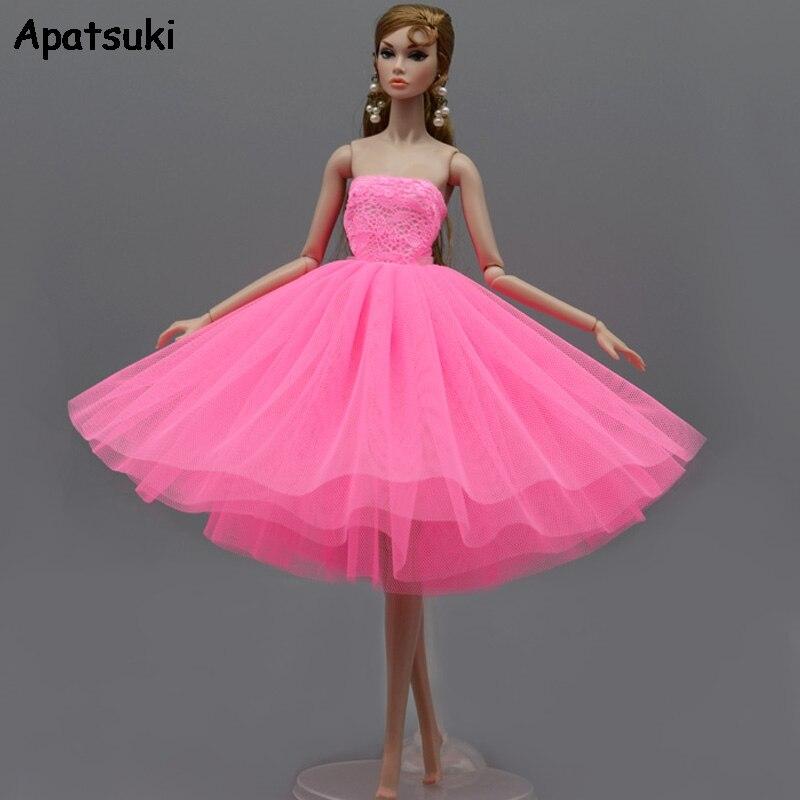 Rosa Sommerkleid Kurze Ballettkleider für Barbie-Puppenkleidung Partykleid Kleidung für Barbie-Puppen Outfits 1/6 Puppenzubehör rosa von Joom DACH