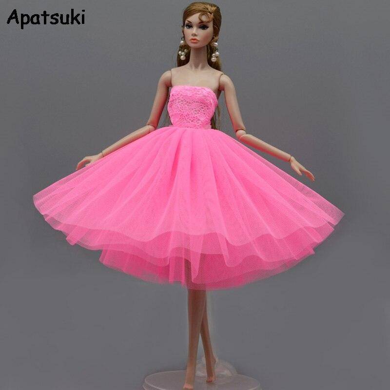 Rosa Sommerkleid Kurze Ballettkleider für Barbie-Puppenkleidung Partykleid Kleidung für Barbie-Puppen Outfits 1/6 Puppenzubehör rosa von Joom DACH