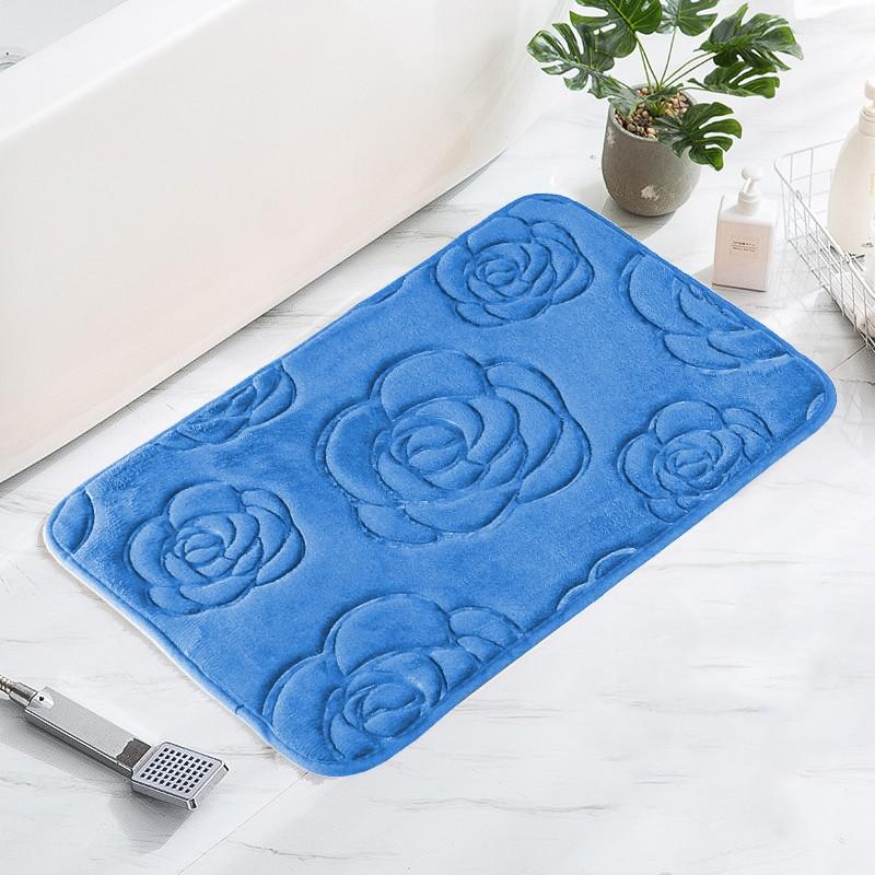 Rose Fußmatte Badezimmer Wasseraufnahme Rutschfeste Matte Badezimmer Fußmatte Schlafzimmer Teppich Fußmatte blau von Joom DACH