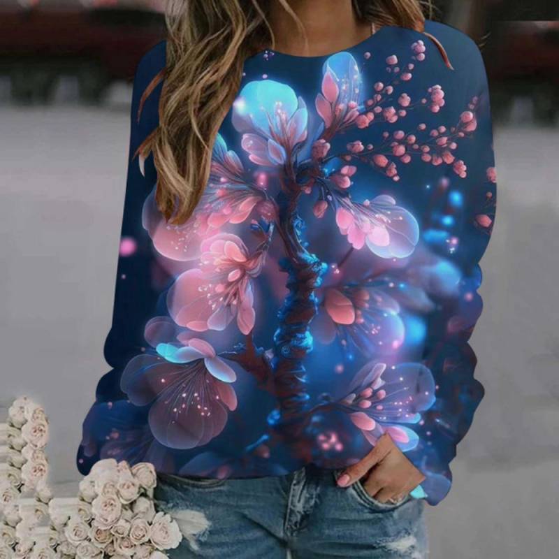 Rosenblüten-Sweatshirts mit Blumenmuster, 3D-Druck, Herbst-Winter, Damen-Hoodies, langärmelig, Y2k, übergroße Pullover, Tops, Damenkleidung M von Joom DACH
