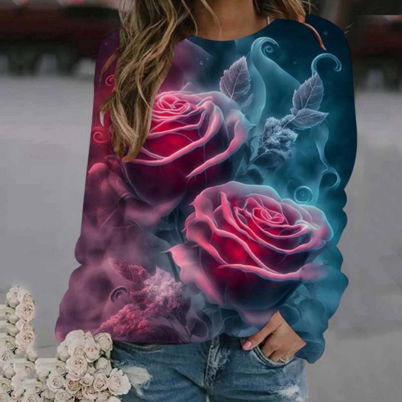 Rosenblüten-Sweatshirts mit Blumenmuster, 3D-Druck, Herbst-Winter, Damen-Hoodies, langärmelig, Y2k, übergroße Pullover, Tops, Damenkleidung XL Rosenblüten-Sweatshirts mit Blumenmuster, 3D-Druck, Herbst-Winter, Damen-Hoodies, langärmelig, Y2k, übergroße Pullover, Tops, Damenkleidung XL von Joom DACH