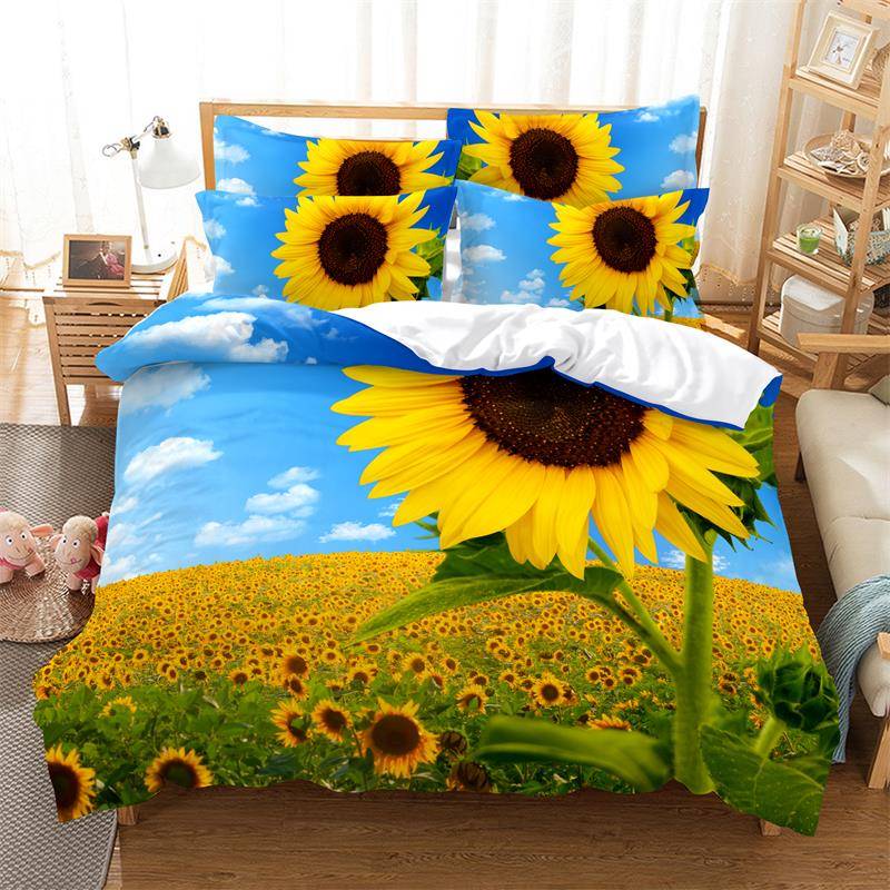Rosengarten-Bettwäscheset Bettbezug-Set 3D-Bettwäsche Digitaldruck Bettwäsche Queen-Size-Bettset Modedesign 150x200cm 3pcs von Joom DACH