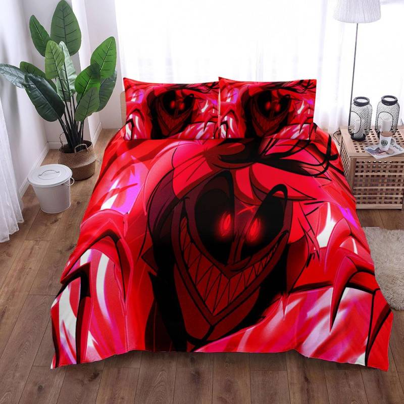 Rot Alastor Kinder TV Bettbezug Set King Queen Double Full Twin Einzelgröße Bettwäsche Set 140x210cm von Joom DACH