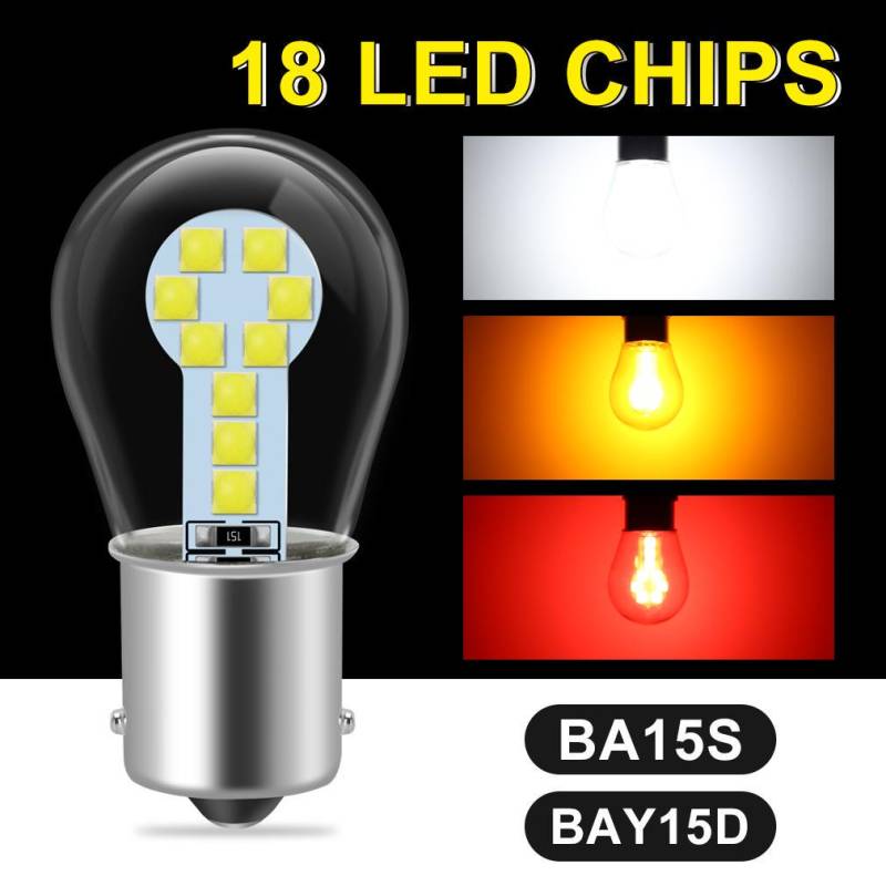 Rot Bernstein Weiß 1156 BA15S P21W LED 1157 BAY15D P21/5W LED Birne R5W R10W Auto Blinker licht S25 Auto Bremslicht Lampen 12V BAY15D gelb von Joom DACH