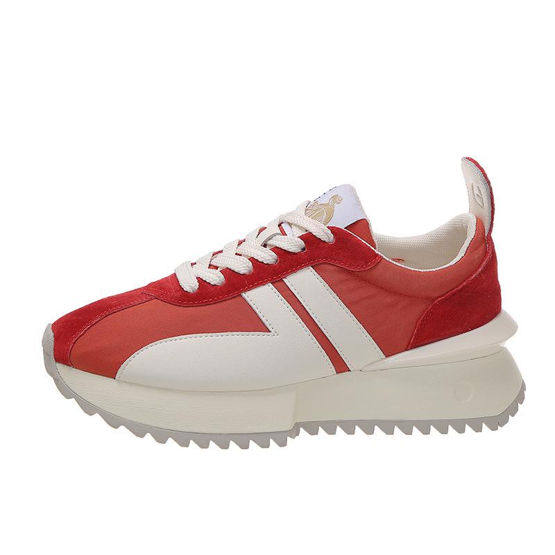 Rote Forrest Gump Schuhe mit kleiner Taille für Damen, Frühling, neue, dickbesohlte, lässige Sportschuhe für Papas 40 rot von Joom DACH