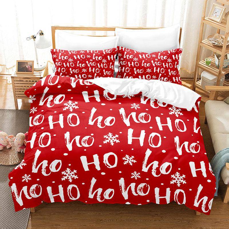 Rote Weihnachten Bettbezug Bettwäschesets Schneeflocke Bettbezug Set Weiße Schneeflocke Mikrofaser Für Schlafzimmer Dekoration Teenager Frauen EU single(135x200cm) von Joom DACH