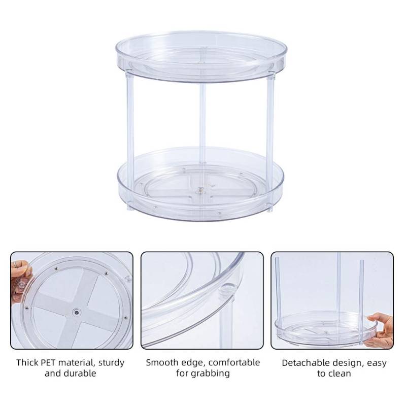 Rotierender Organizer, transparenter doppelschichtiger drehbarer Küchengewürzständer, Make-up-Halter Small transparent von Joom DACH