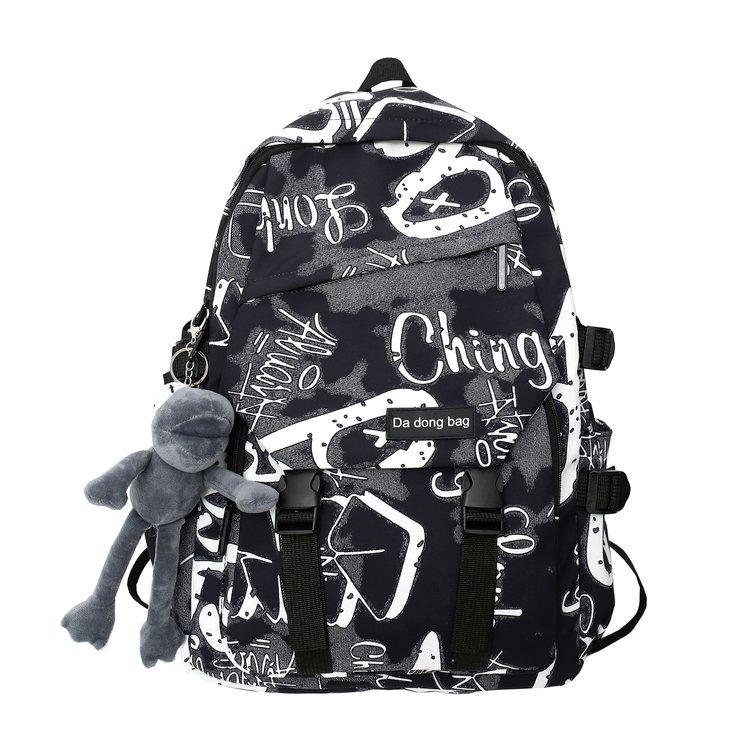 Rucksack Herren Hochleistungs-Graffiti-Rucksack Lässige Studentenschultasche schwarz von Joom DACH