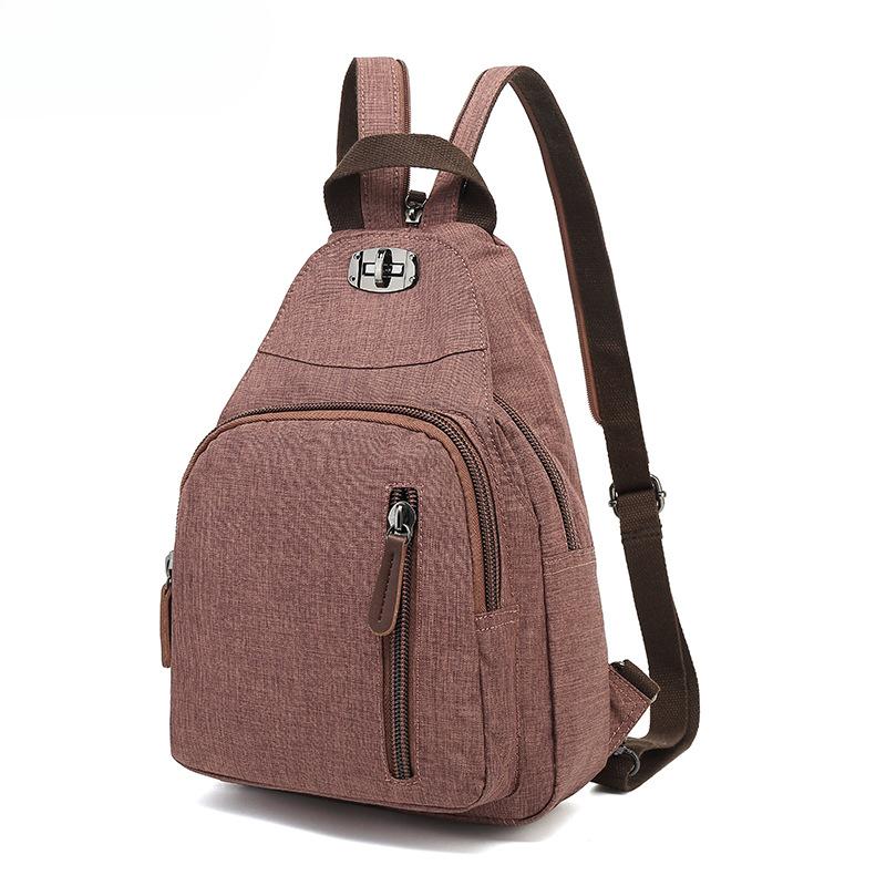 Rucksack Herren und Damen Outdoor Freizeit Reise Kleiner Rucksack Elegante Nylon Mehrzweck-Brusttasche Leichter Studentenrucksack braun von Joom DACH