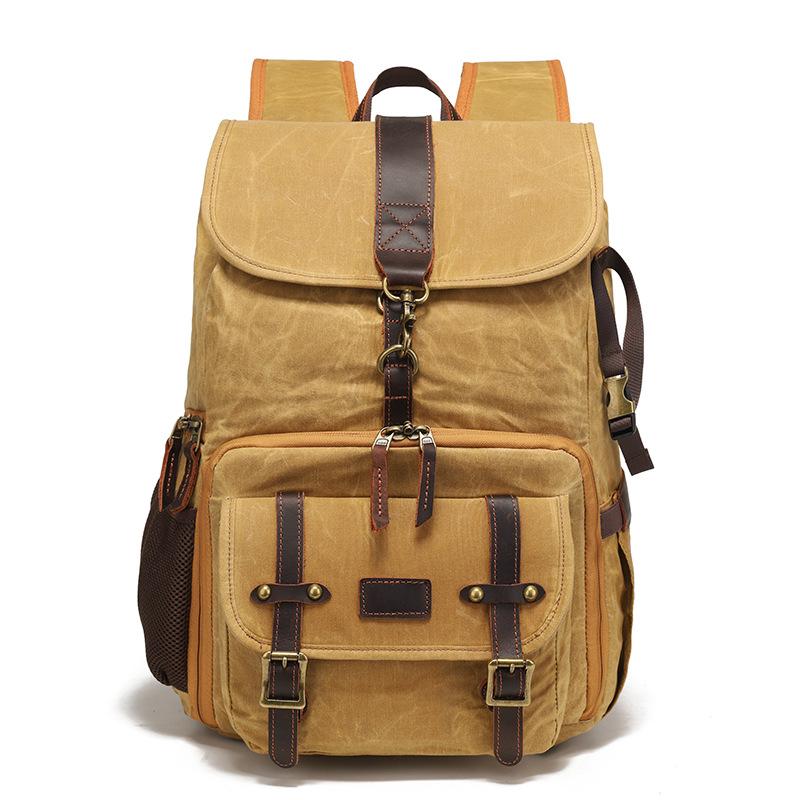 Rucksack Herren und Damen Outdoor-Sport Wandertasche Reiserucksack Schultasche Tasche Canvas khaki von Joom DACH