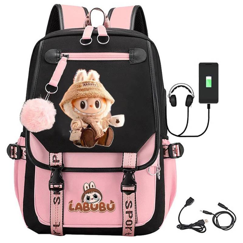 Rucksack mit Cartoon-Druck Reisetasche Computertasche Studentenrucksack für Damen und Herren Freizeitrucksack Schultasche average size von Joom DACH