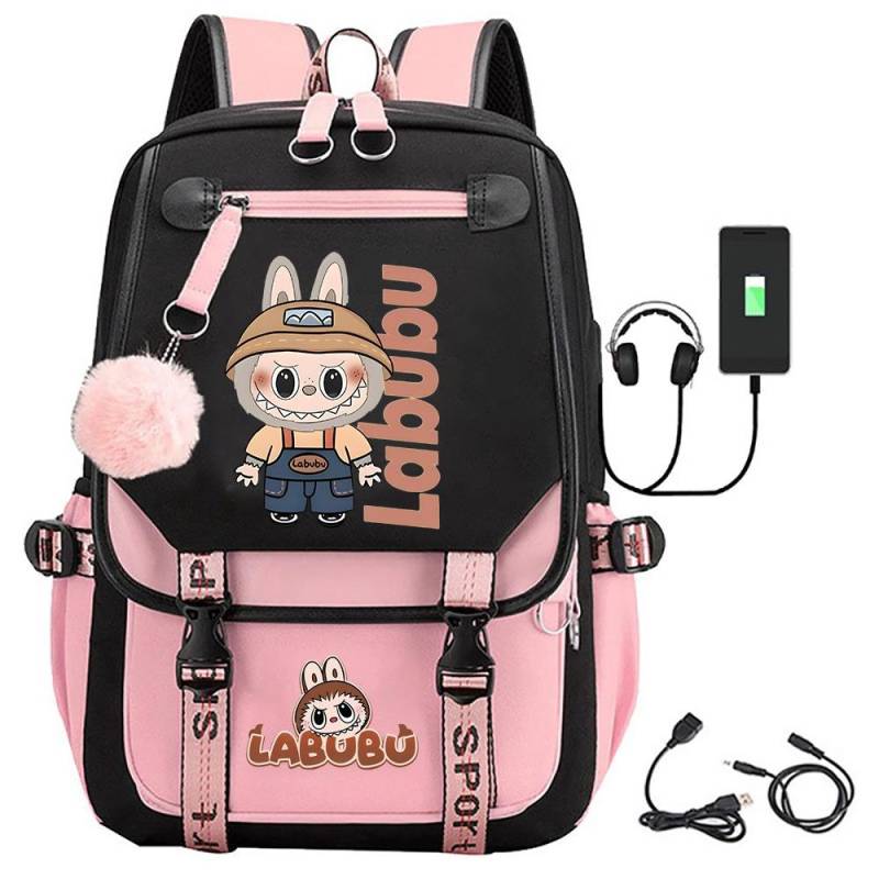 Rucksack mit Cartoon-Druck Reisetasche Computertasche Studentenrucksack für Damen und Herren Freizeitrucksack Schultasche average size von Joom DACH
