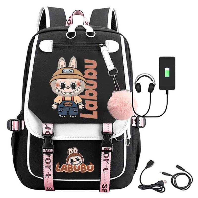 Rucksack mit Cartoon-Druck Reisetasche Computertasche Studentenrucksack für Damen und Herren Freizeitrucksack Schultasche average size von Joom DACH