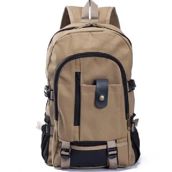 Rucksack mit großer Kapazität, Bergsteigertasche, Rucksack für Männer, Canvas, große Kapazität, High-School-Rucksäcke, Outdoor-Reisen, Campingtasche, Computertasche One Size dunkle khaki von Joom DACH