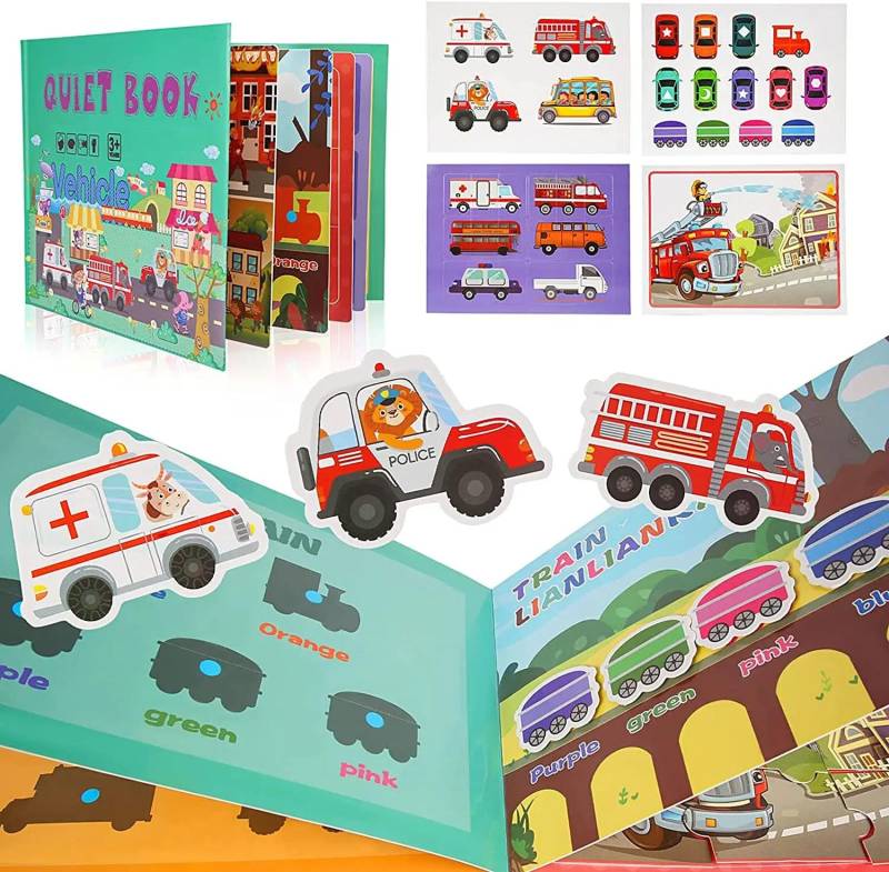 Ruhiges Buch, magisches Aufkleberspielzeug, Baby-pädagogisches Montessori-Beschäftigungsbuch, Vorschul-Lernbuch für Kinder, frühes pädagogisches Binder von Joom DACH