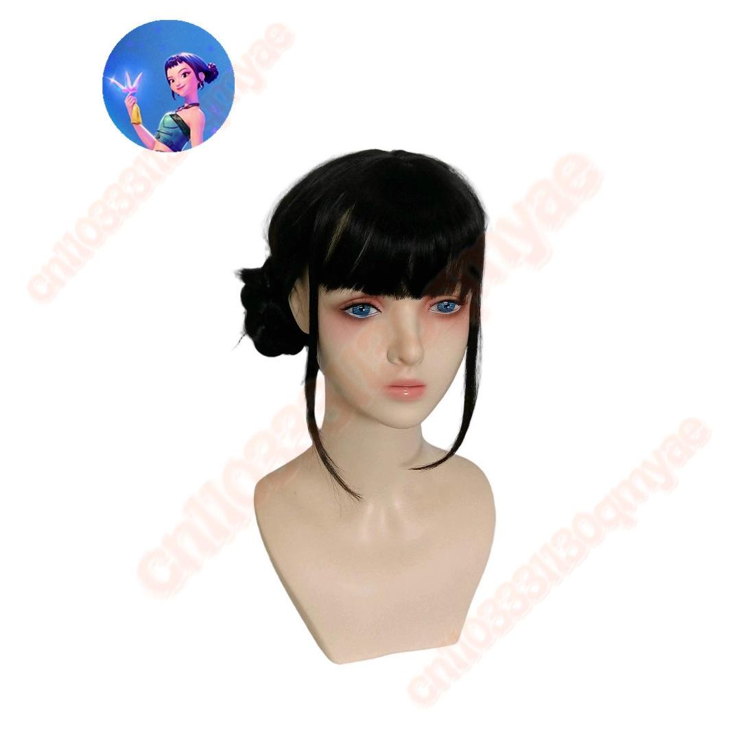 Rumi Kpop Dämonenjäger Cosplay Schwarze Lederjacke Kostüm mit Schwert für Frauen Kinder - Fantasy Halloween Karnevalsparty Outfit KIDS 120 von Joom DACH