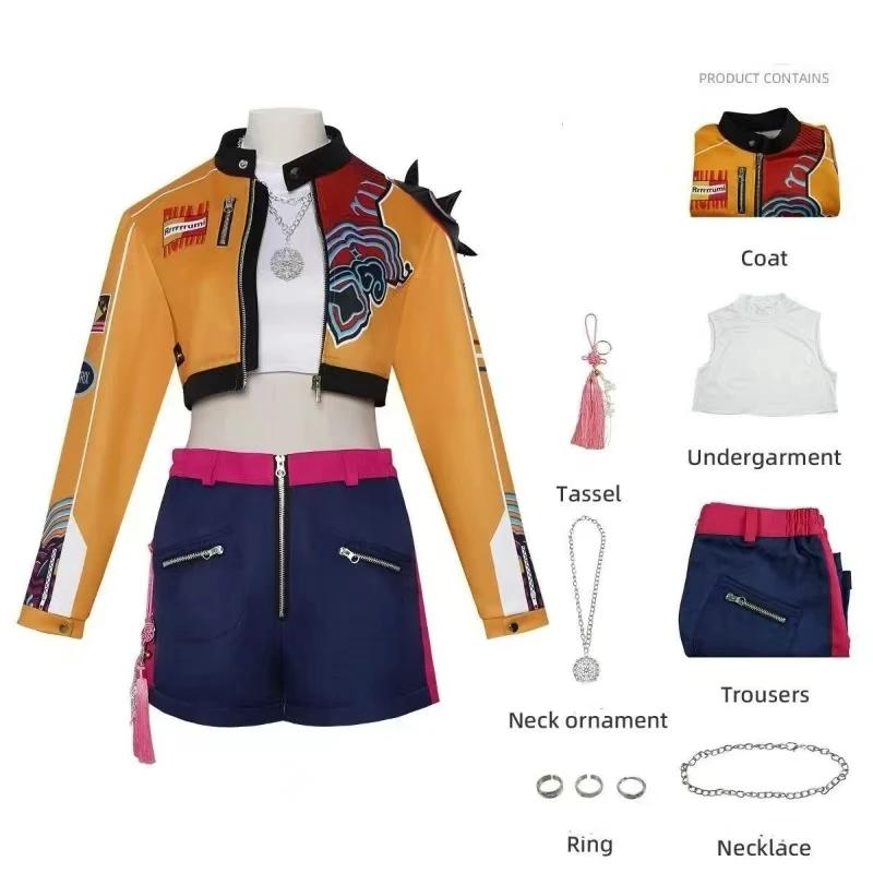 Rumi Mira Zoey Cosplay KPop Cosplay Kostüm Perücke 2026 Uniform Frauen Mädchen Halloween Party Rollenspiel Outfits für Erwachsene Kind Child 120 von Joom DACH